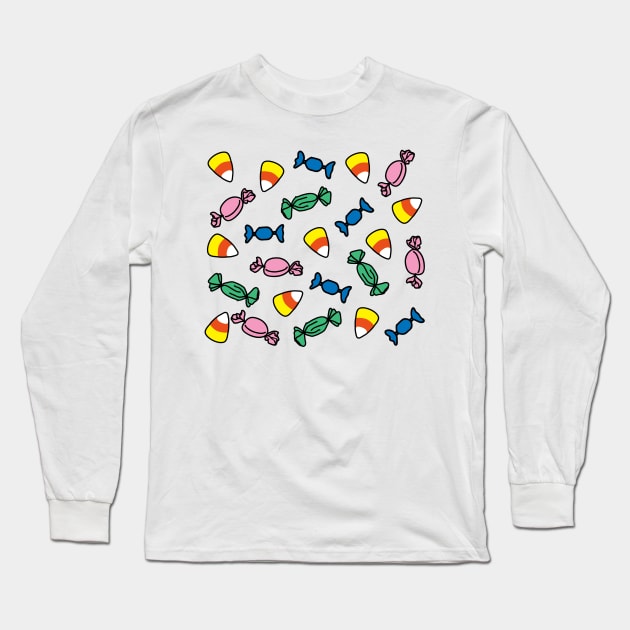 Halloween Candy Pattern Long Sleeve T-Shirt by LunaMay